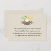 Geel en groen Baby Vogelnest Insert Informatiekaartje (Voorkant / Achterkant)