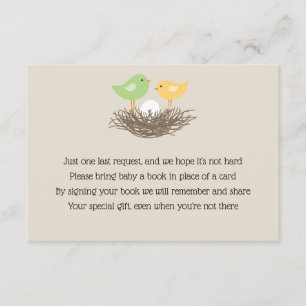 Geel en groen Baby vogelnesttussenvoegsel Informatiekaartje