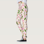 Geel en groen blad loof patroon leggings (Links)
