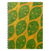 Geel en groen blad met patroon notitieboek (Voorkant)