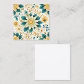 Geel en Groen Bloemen Naadloos Patroon Contactkaartje (Voorkant / Achterkant)