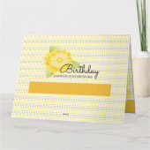 Geel en groen bloemenpapier kaart (Achterkant)