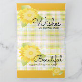 Geel en groen bloemenpapier kaart (Binnen)