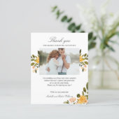 Geel en groen bloemetjeshuwelijk Foto BEDANK JE (Staand voorkant)