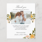 Geel en groen bloemetjeshuwelijk Foto BEDANK JE (Voorkant)