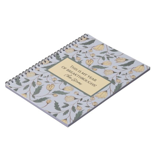 geel en groen bloemmotief notitieboek (Linkerzijde)