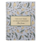 geel en groen bloemmotief notitieboek (Voorkant)