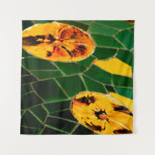 Geel en groen bloemmozaïek wandkleed (Voorkant (horizontaal))