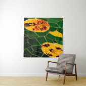 Geel en groen bloemmozaïek wandkleed (In Situ (horizontaal))