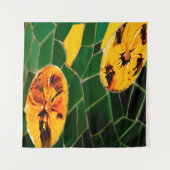 Geel en groen bloemmozaïek wandkleed (Voorkant)