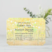 Geel en groen boslicht Garland Wedding Kaart (Staand voorkant)