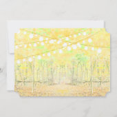 Geel en groen boslicht Garland Wedding Kaart (Achterkant)