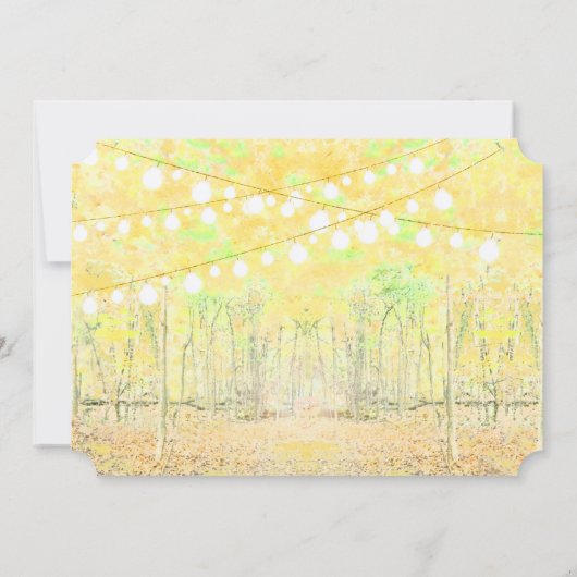 Geel en groen boslicht Garland Wedding Kaart (Achterkant)