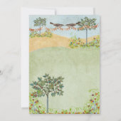 Geel- en Groen Bunting Pennant Wedding Tree Meadow Kaart (Achterkant)