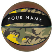 Geel en groen camouflage Jouw naam Personaliseren Basketbal (Voorkant)