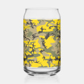 Geel en groen camouflage Jouw naam Personaliseren Blikvorm Glas (Achterkant)