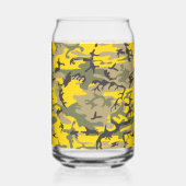 Geel en groen camouflage Jouw naam Personaliseren Blikvorm Glas (Links)