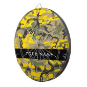 Geel en groen camouflage Jouw naam Personaliseren Dartbord (Voorkant Rechts)