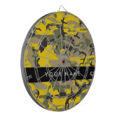 Geel en groen camouflage Jouw naam Personaliseren Dartbord (Voorkant Links)