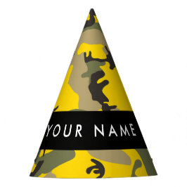 Geel en groen camouflage Jouw naam Personaliseren Feesthoedjes