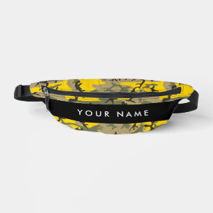 Geel en groen camouflage Jouw naam Personaliseren Heuptasje