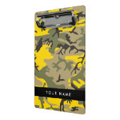Geel en groen camouflage Jouw naam Personaliseren Mini Klembord (Angled2)