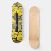 Geel en groen camouflage Jouw naam Personaliseren Persoonlijk Skateboard (Voorkant)
