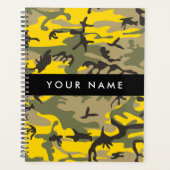 Geel en groen camouflage Jouw naam Personaliseren Planner (Voorkant)