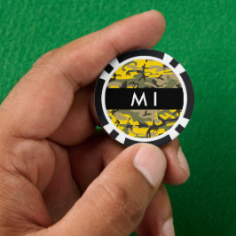 Geel en groen camouflage Jouw naam Personaliseren Poker Chips