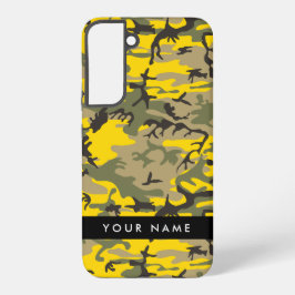 Geel en groen camouflage Jouw naam Personaliseren Samsung Galaxy Hoesje