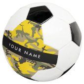 Geel en groen camouflage Jouw naam Personaliseren Voetbal (Drie kwart)