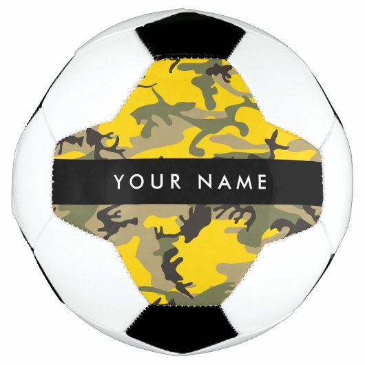 Geel en groen camouflage Jouw naam Personaliseren Voetbal (Voorkant)
