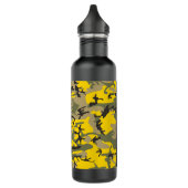 Geel en groen camouflage Jouw naam Personaliseren Waterfles (Links)