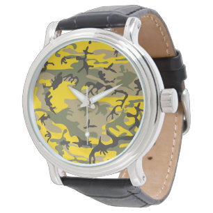 Geel en groen camouflage, militair, leger horloge