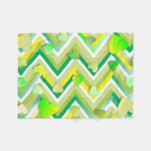 Geel en groen Chevron Fleece Deken (Voorkant (Horizontaal))