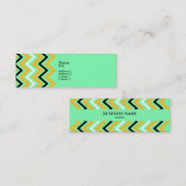 Geel en groen Chevron Pattern Mini Visitekaartje (Voorkant / Achterkant)