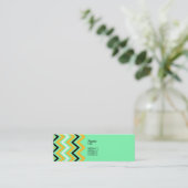 Geel en groen Chevron Pattern Mini Visitekaartje (Staand voorkant)