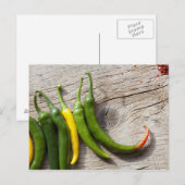 Geel en groen Chili Pepper Briefkaart (Voorkant / Achterkant)