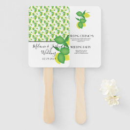 Geel en Groen Citroen Limoen Bruiloft Handwaaier