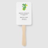 Geel en Groen Citroen Limoen Bruiloft Handwaaier (Achterkant)