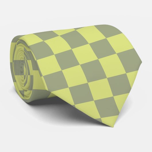 Geel en groen controlebord stropdas (Opgerold)