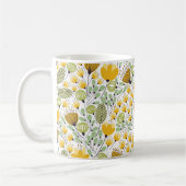 Geel en groen decoratief patroon koffiemok (Links)