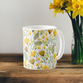 Geel en groen decoratief patroon koffiemok