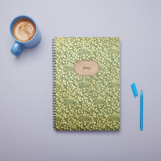  Geel en Groen gebladerte patroonnaam Notitieboek