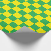 Geel en groen gecontroleerd cadeaupapier (Hoek)