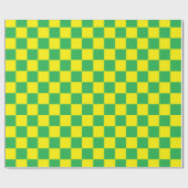 Geel en groen gecontroleerd cadeaupapier (Vlak)