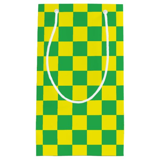 Geel en groen gecontroleerd klein cadeauzakje (Voorkant)