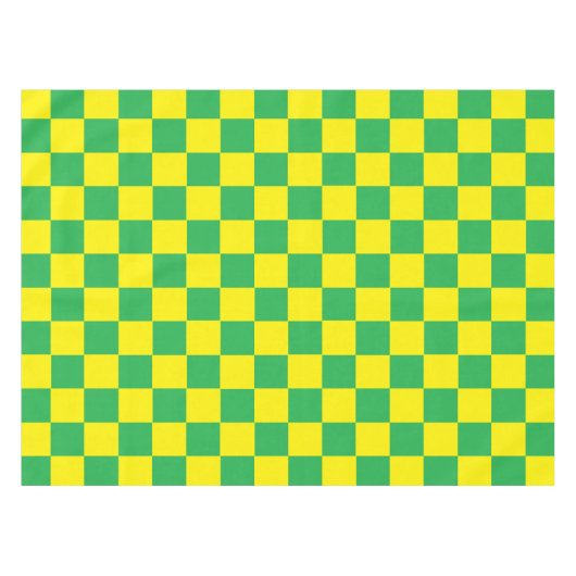 Geel en groen gecontroleerd tafelkleed (Voorkant (Horizontaal))