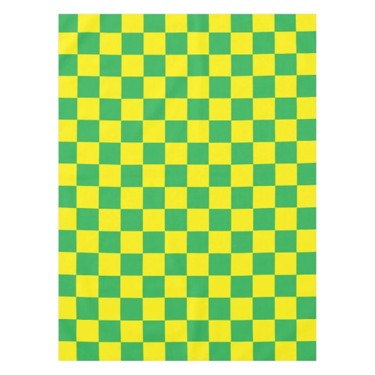 Geel en groen gecontroleerd tafelkleed (Voorkant)