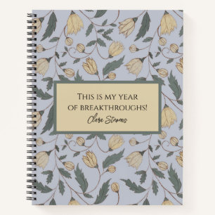 Geel en Groen Geïllustreerde Bloemen Notitieboek